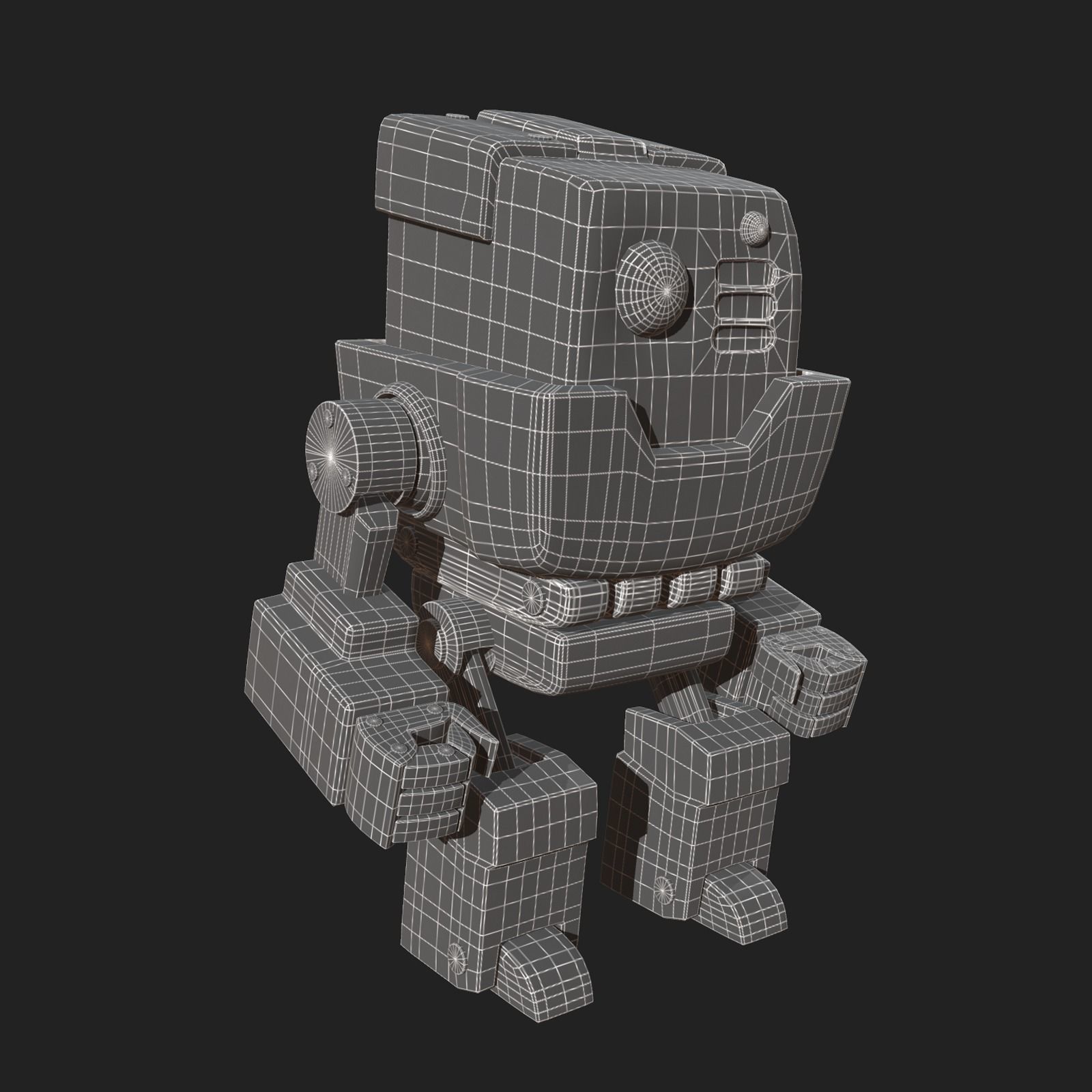 Robot cyborg scifi space millitary fantasy Cartoon design  Low-poly 3D model_9