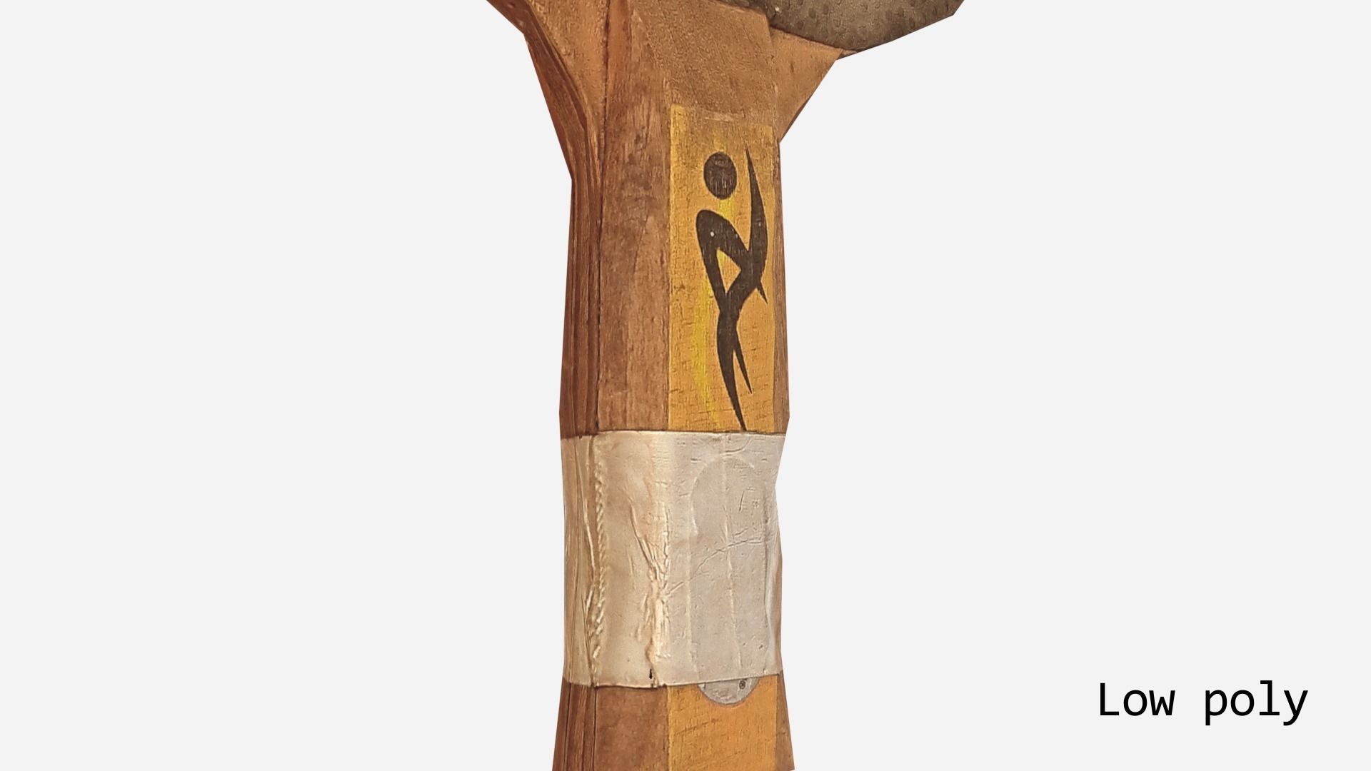 Old table tennis racket Low-poly 3D model_15