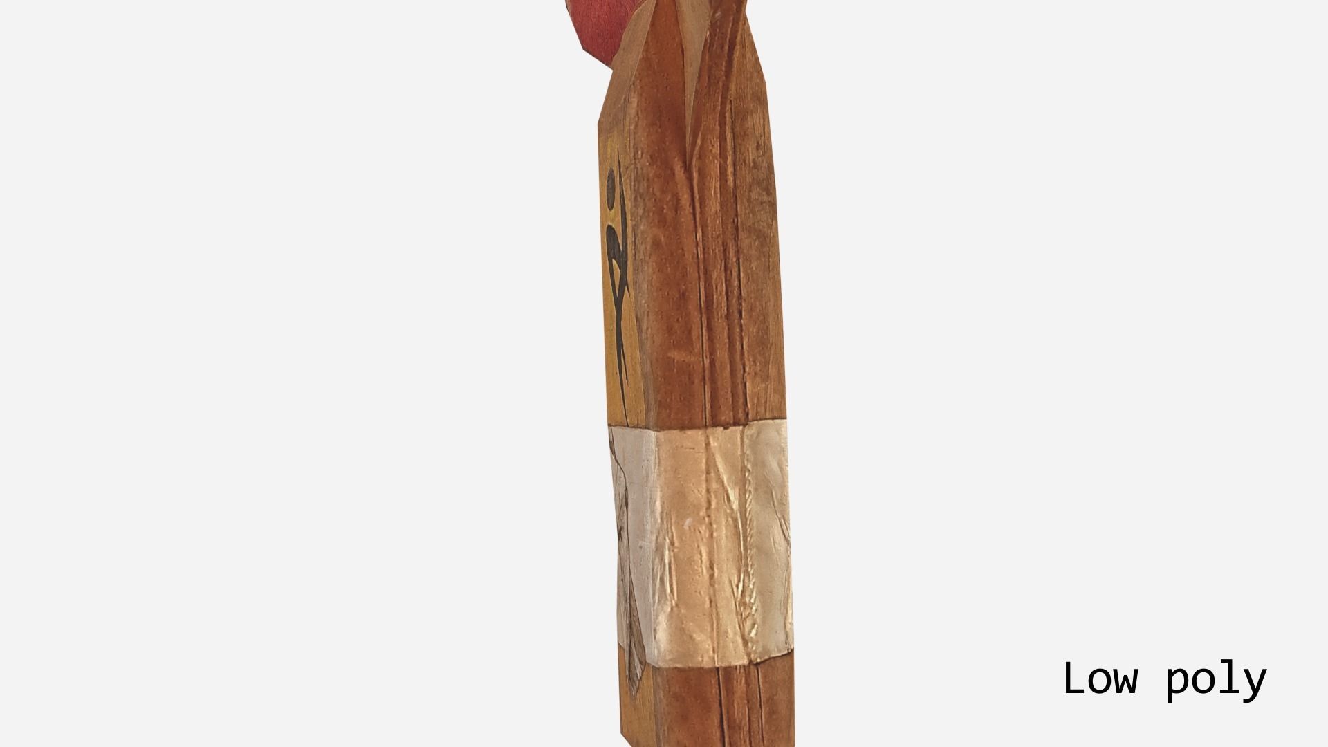 Old table tennis racket Low-poly 3D model_14