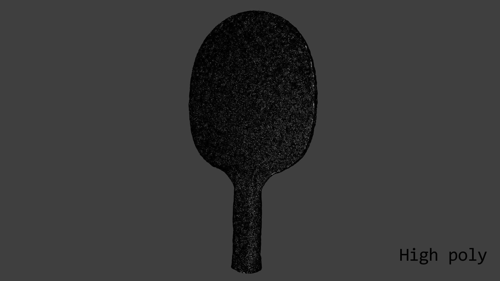 Old table tennis racket Low-poly 3D model_17