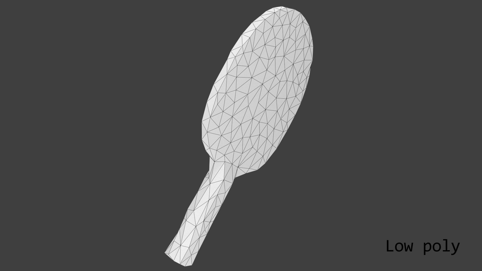 Old table tennis racket Low-poly 3D model_20