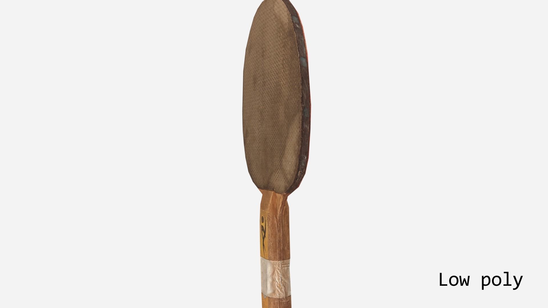 Old table tennis racket Low-poly 3D model_8