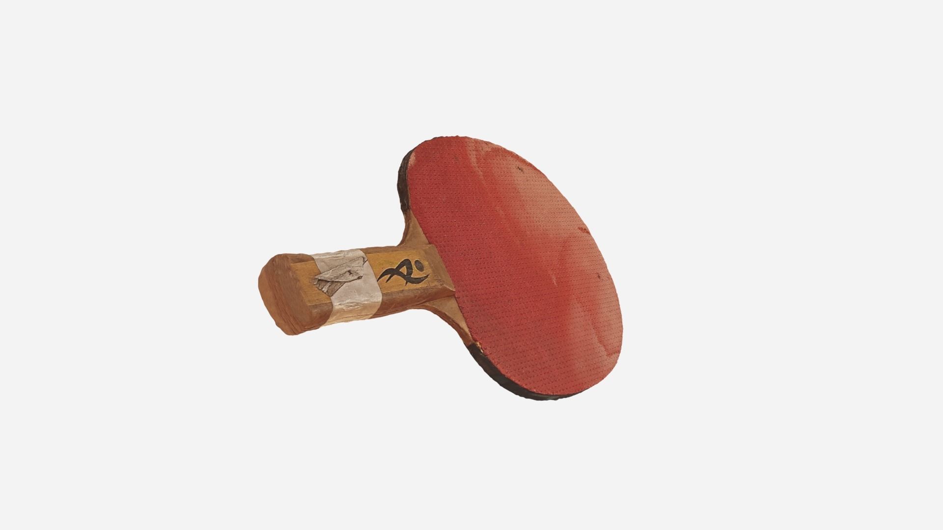 Old table tennis racket Low-poly 3D model_6