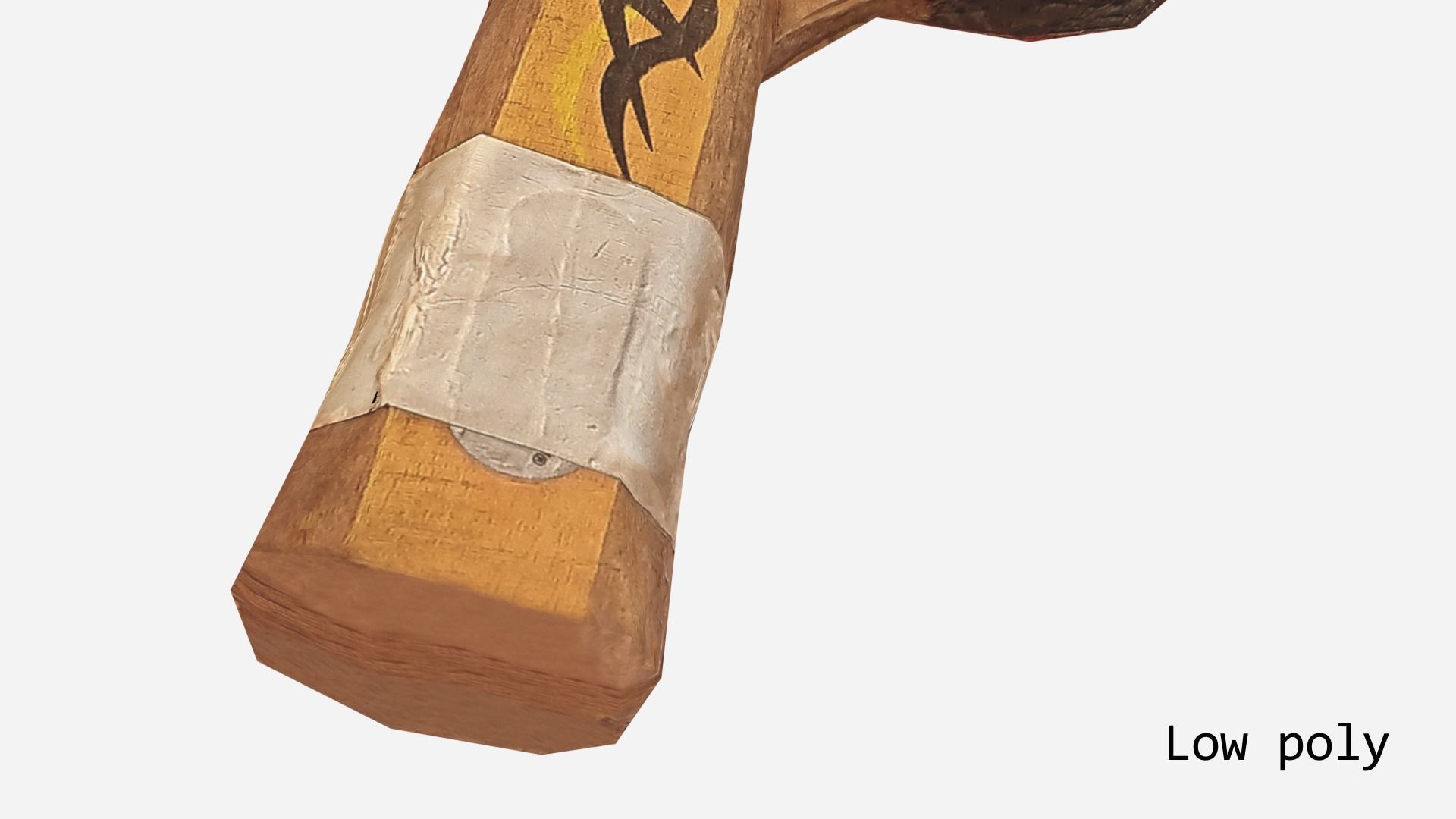 Old table tennis racket Low-poly 3D model_16