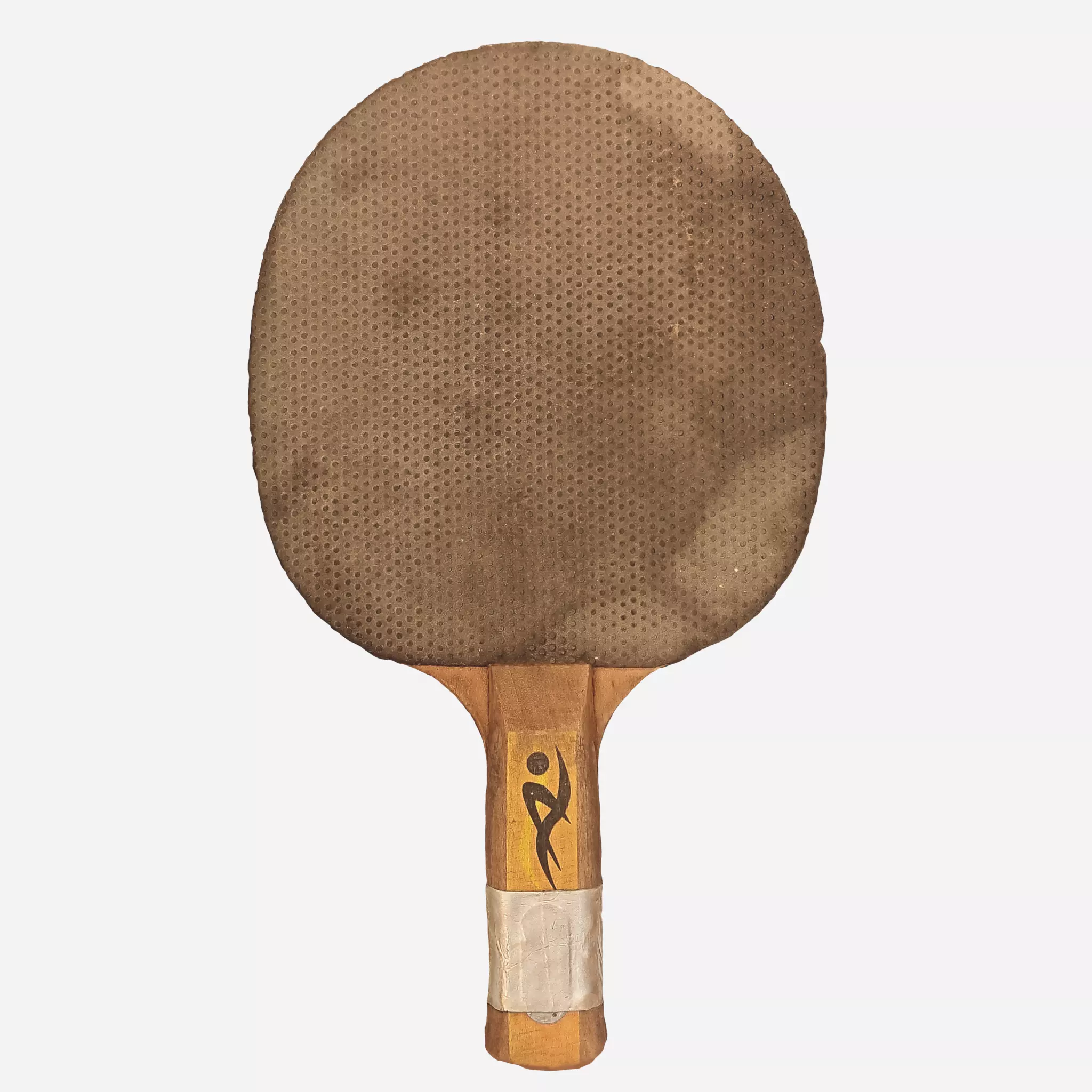 Old table tennis racket Low-poly 3D model_0