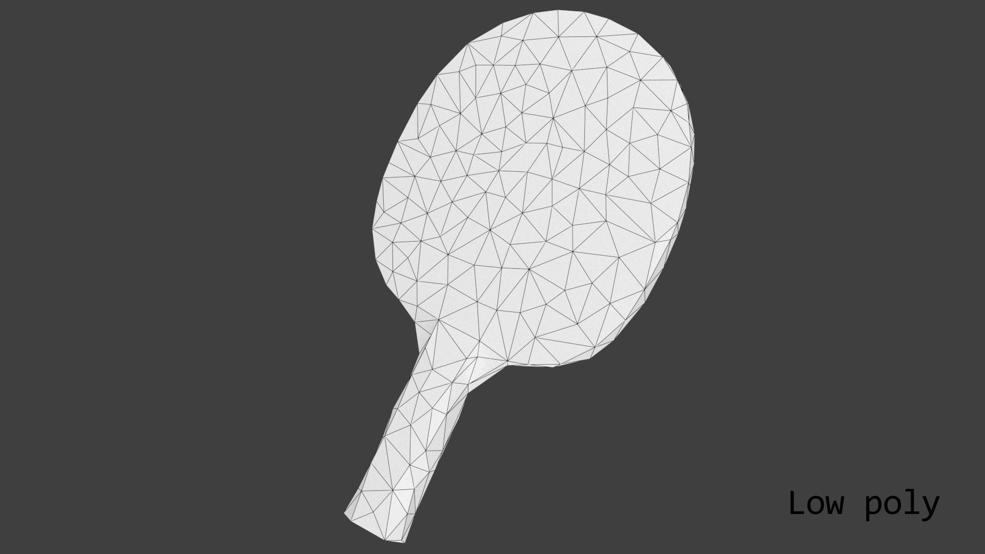 Old table tennis racket Low-poly 3D model_19