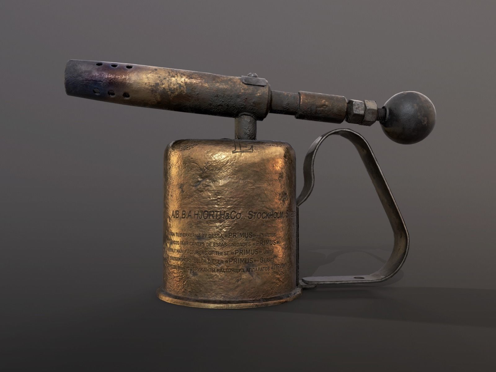 Old Sweden Blowlamp Low-poly 3D model Low-poly 3D model_4