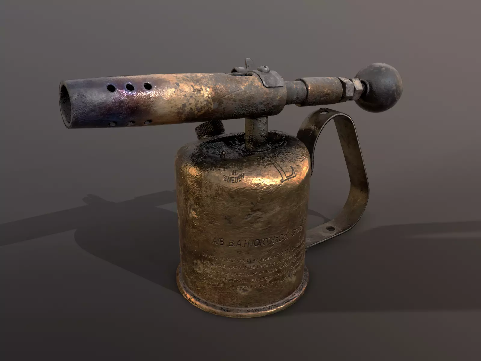 Old Sweden Blowlamp Low-poly 3D model Low-poly 3D model_0