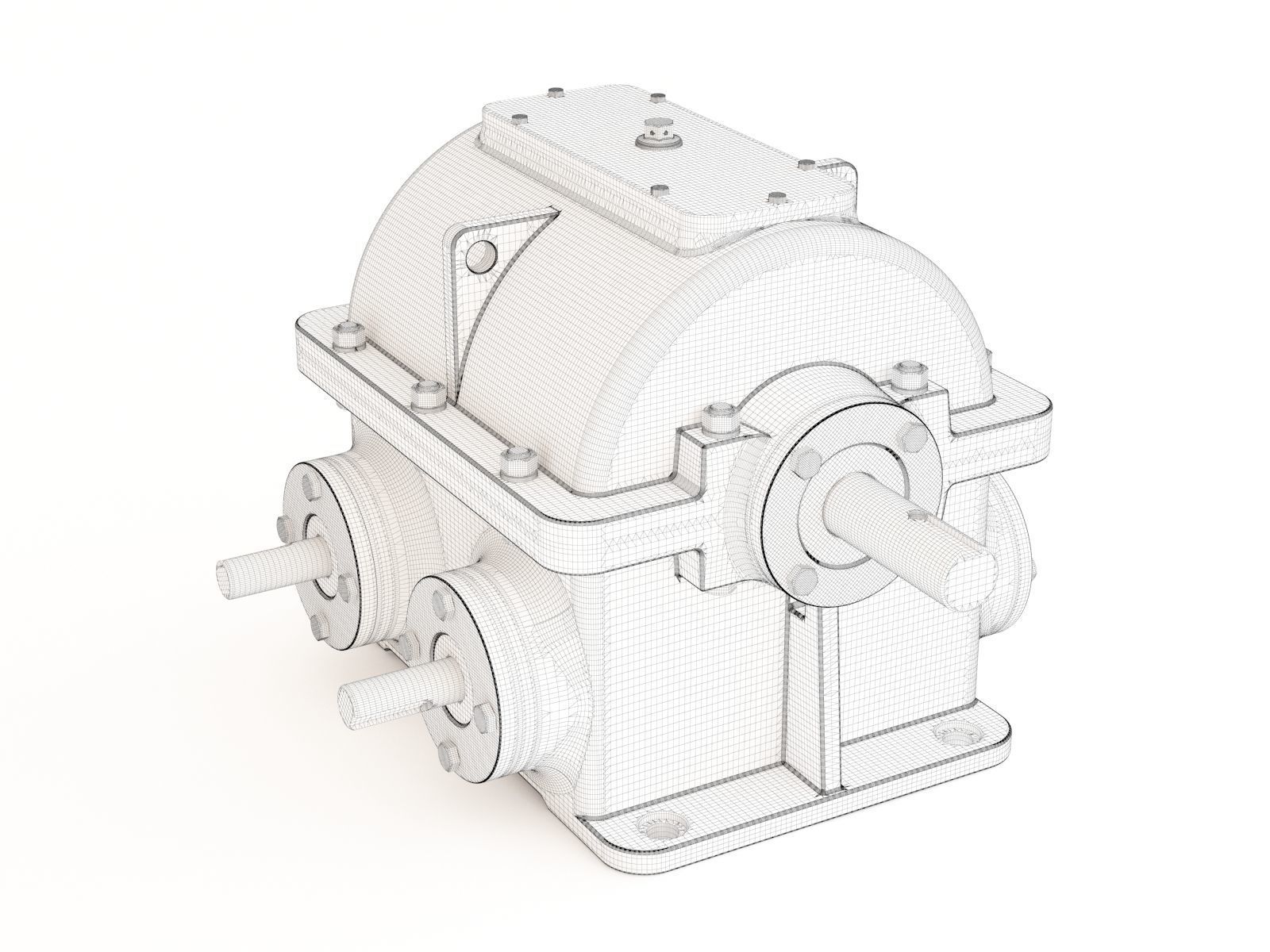 Gearbox gear motor 3D model_1