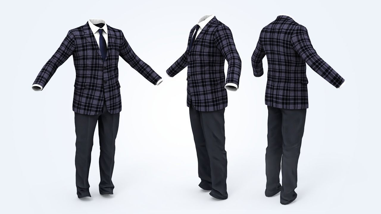 Business Suit Man Low-poly 3D model_6