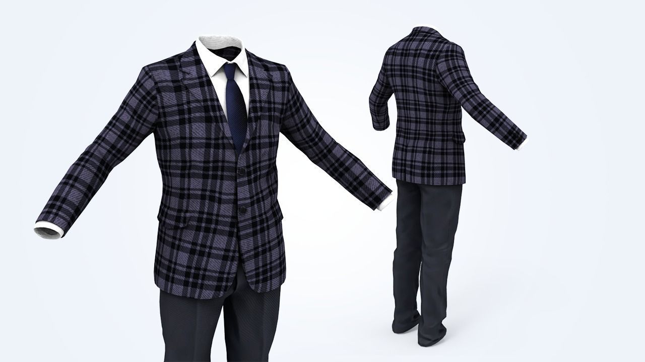Business Suit Man Low-poly 3D model_4