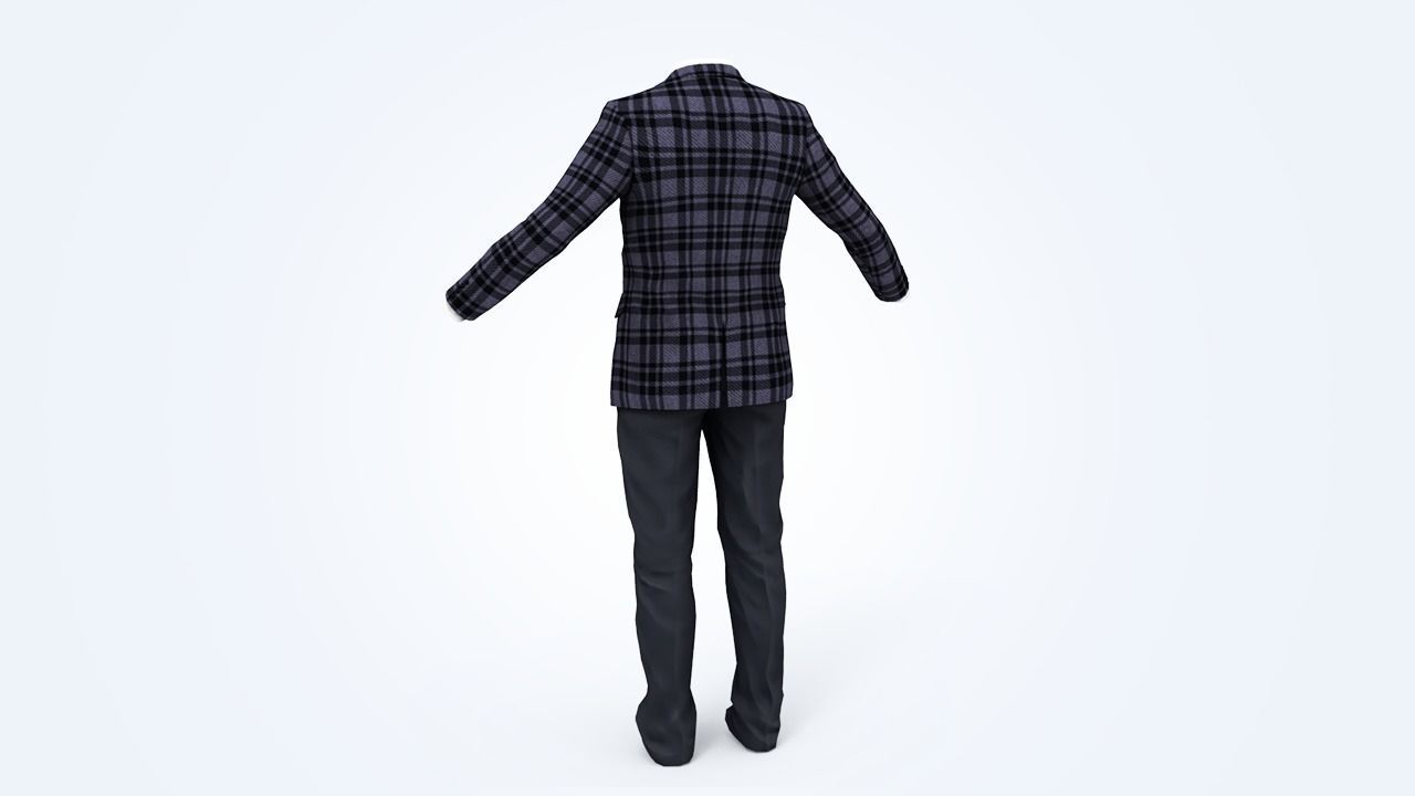 Business Suit Man Low-poly 3D model_11