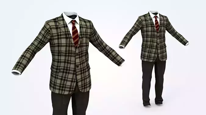 Business Suit Man Low-poly 3D model