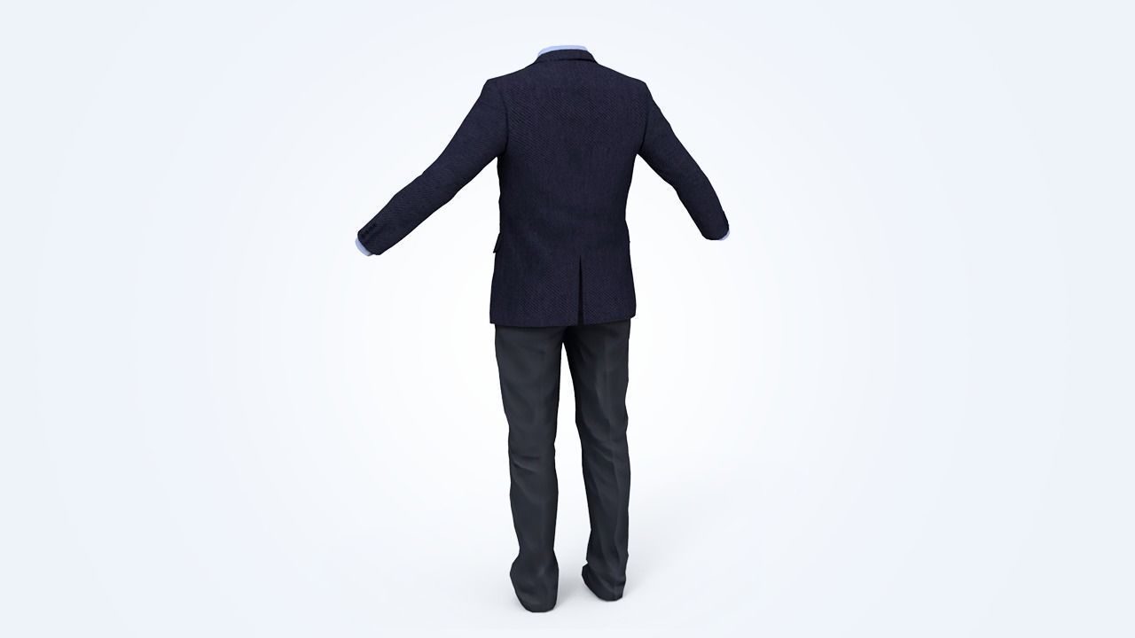Business Suit Man Low-poly 3D model_11