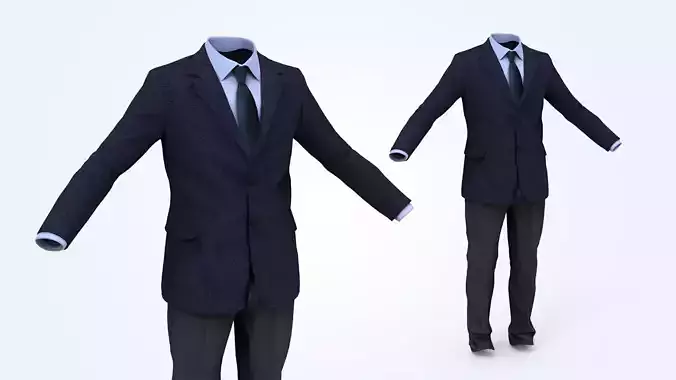 Business Suit Man Low-poly 3D model