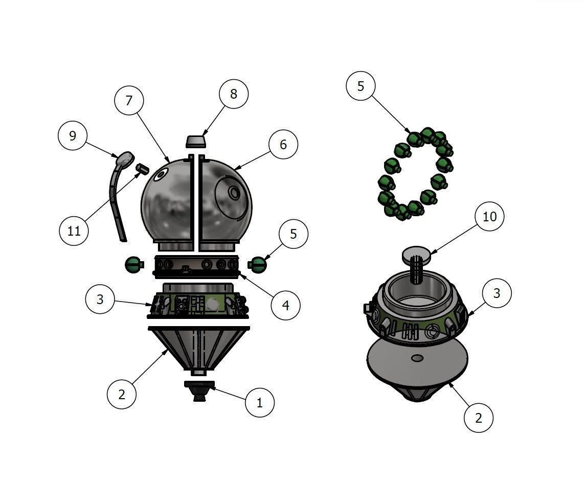 spacecraft  Vostok 1 model kit 3D print model_1