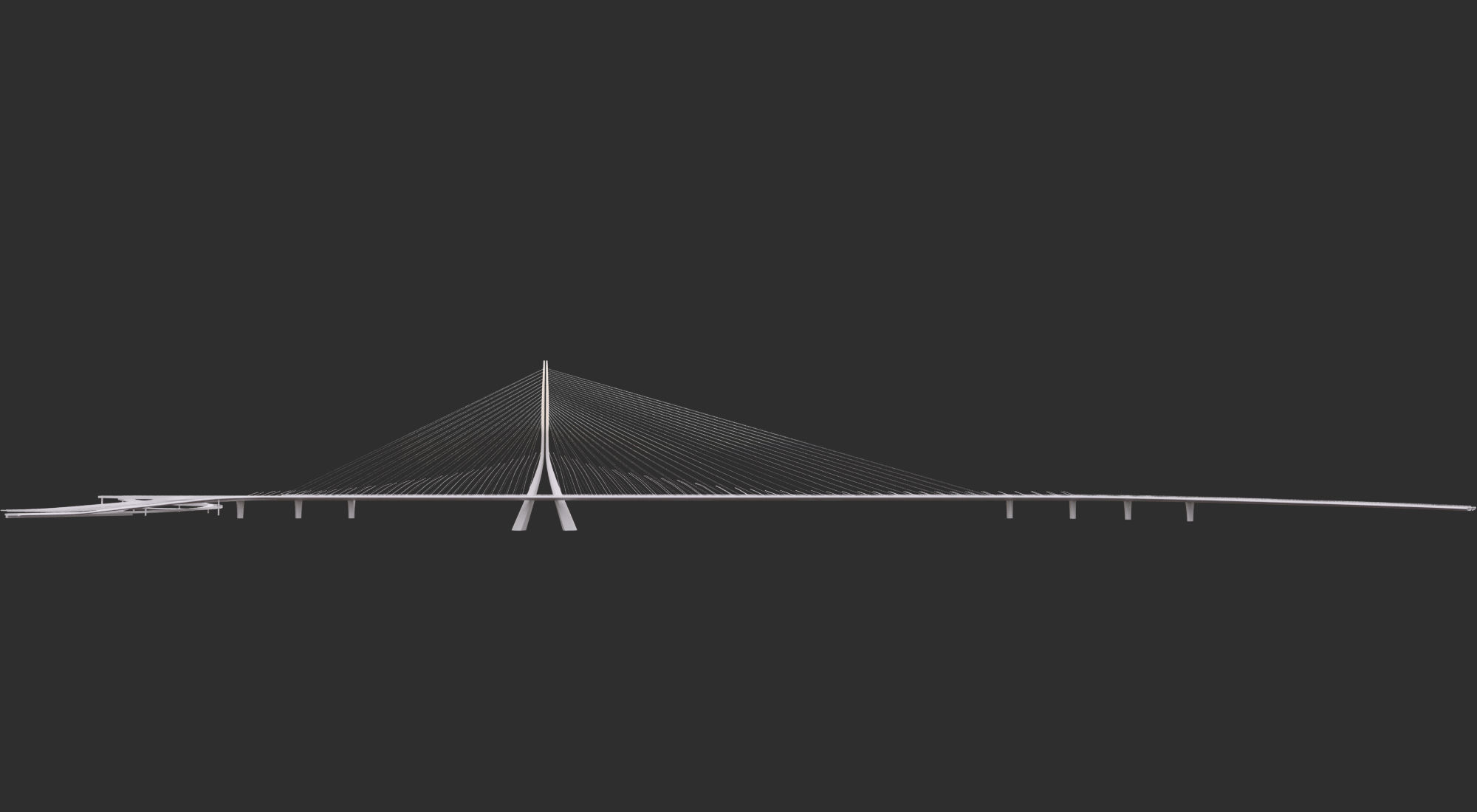 Zaha Hadid Architects Danjiang Bridge in Taiwan 3D model_12
