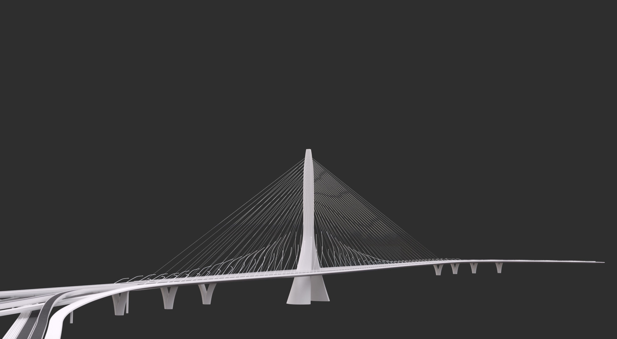 Zaha Hadid Architects Danjiang Bridge in Taiwan 3D model_8