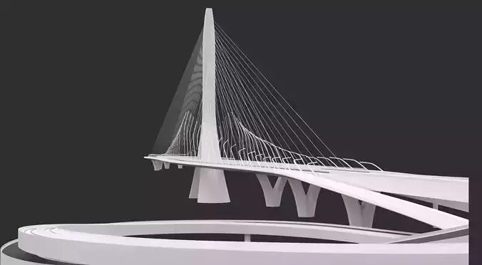 Zaha Hadid Architects Danjiang Bridge in Taiwan 3D model