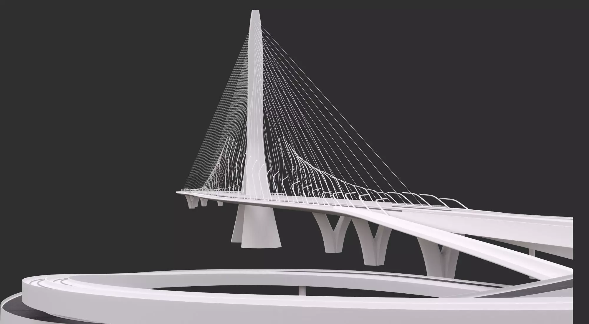 Zaha Hadid Architects Danjiang Bridge in Taiwan 3D model_0