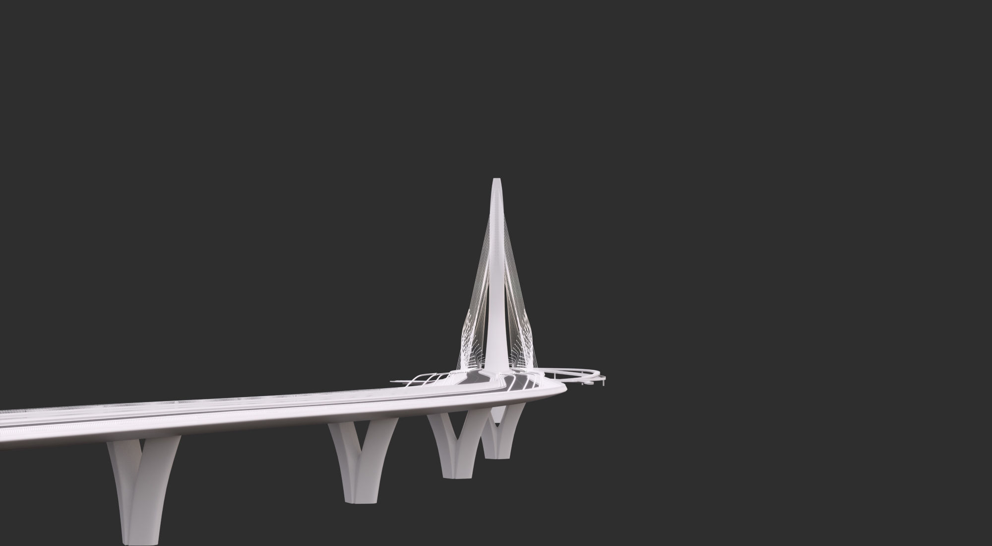 Zaha Hadid Architects Danjiang Bridge in Taiwan 3D model_3