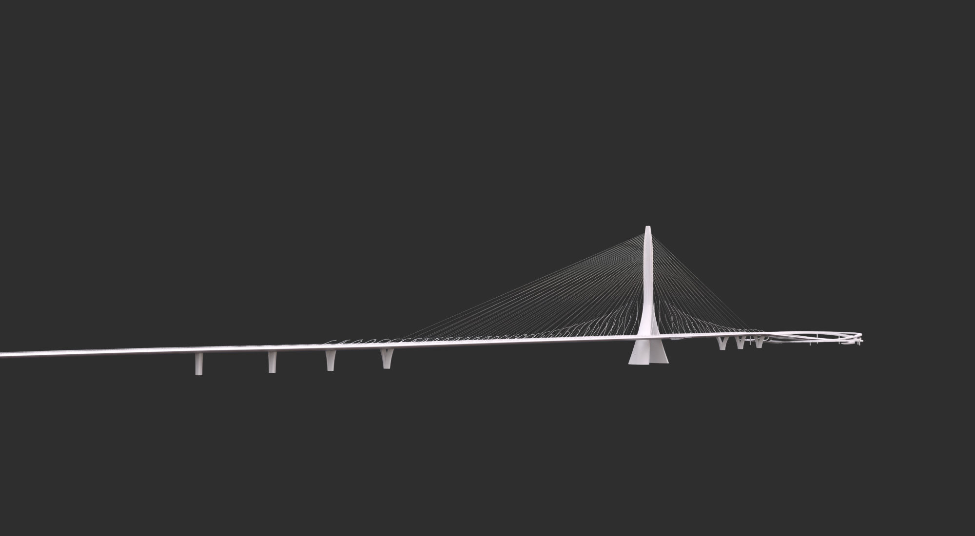 Zaha Hadid Architects Danjiang Bridge in Taiwan 3D model_11