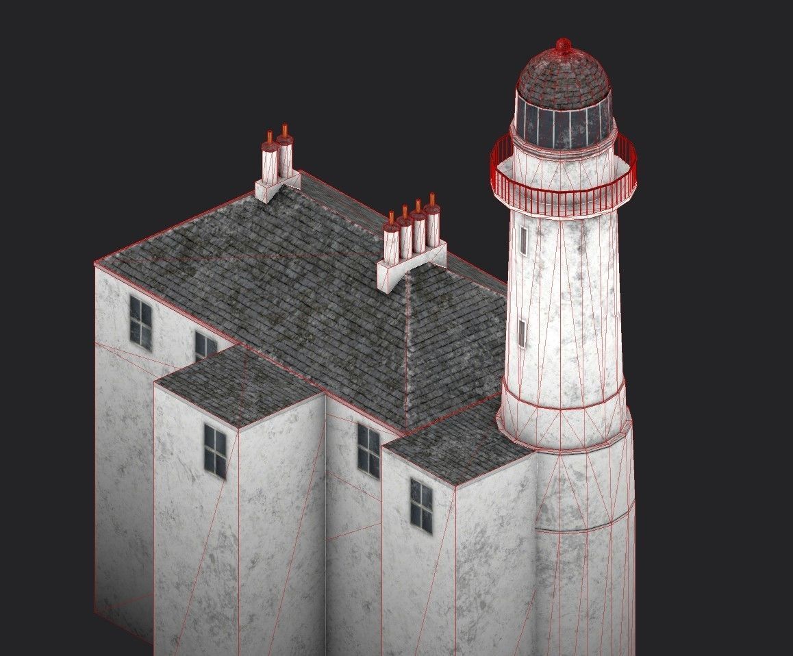 Toward Point Lighthouse Low-poly 3D model_15