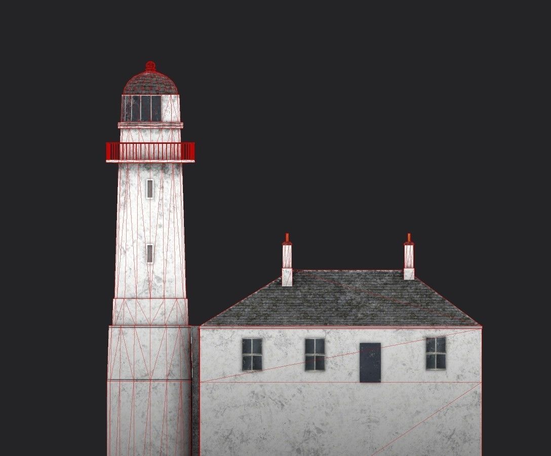 Toward Point Lighthouse Low-poly 3D model_9
