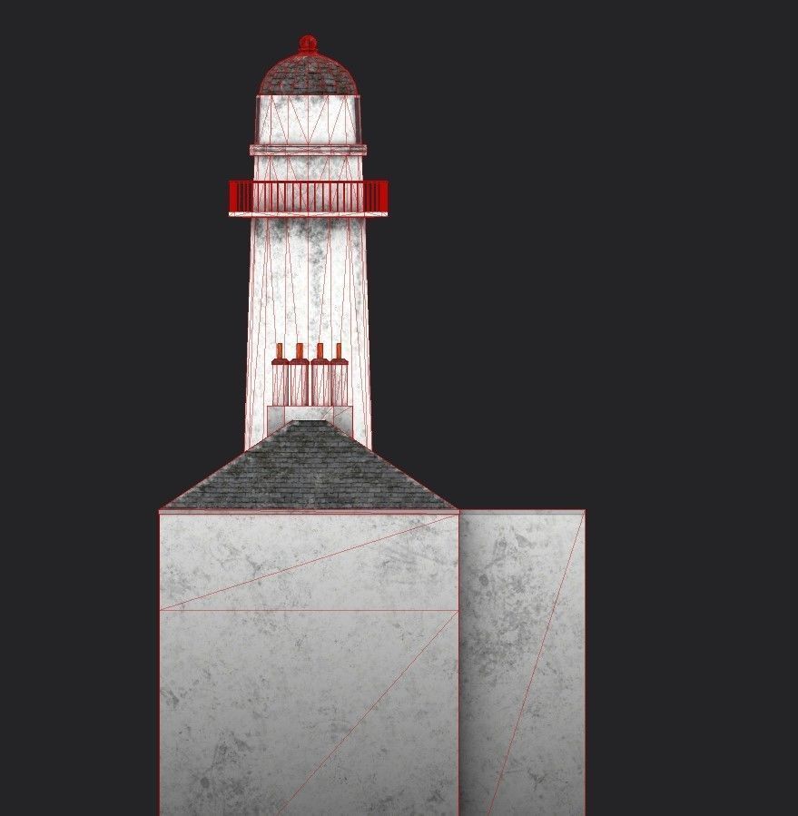 Toward Point Lighthouse Low-poly 3D model_7