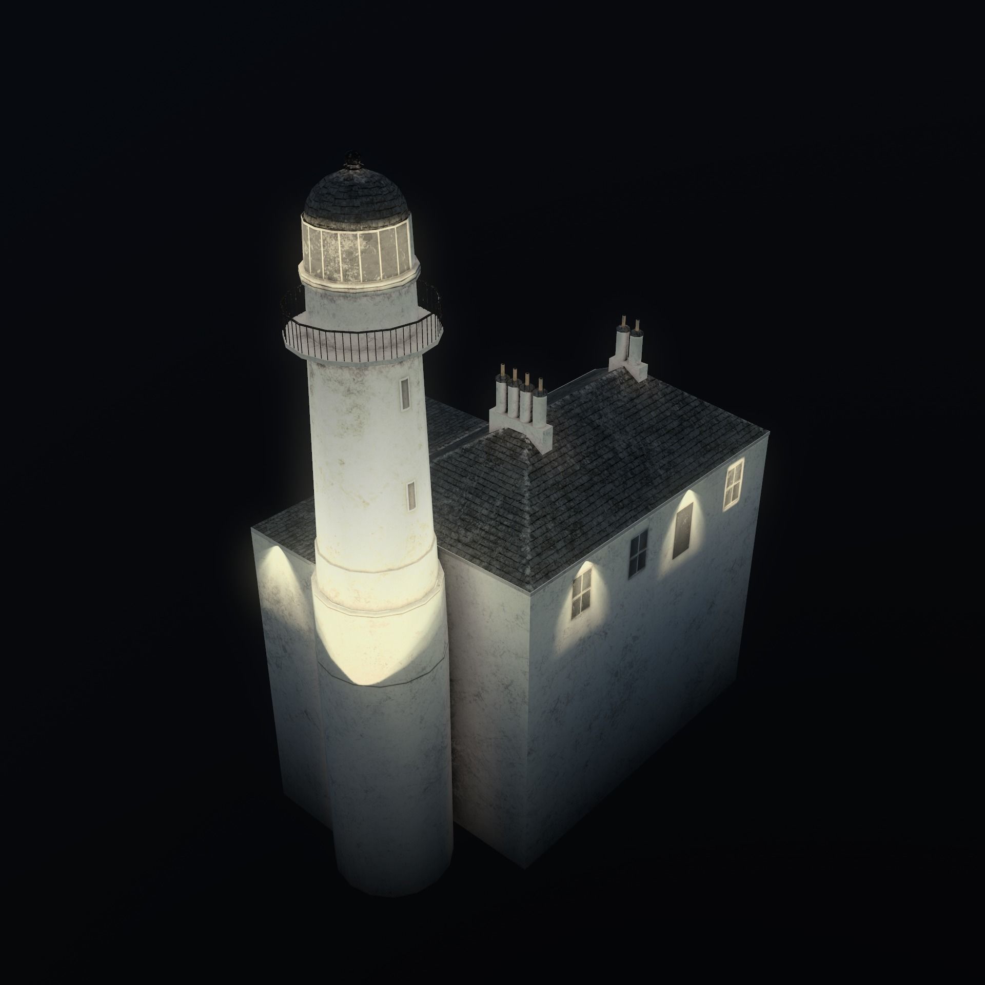 Toward Point Lighthouse Low-poly 3D model_5