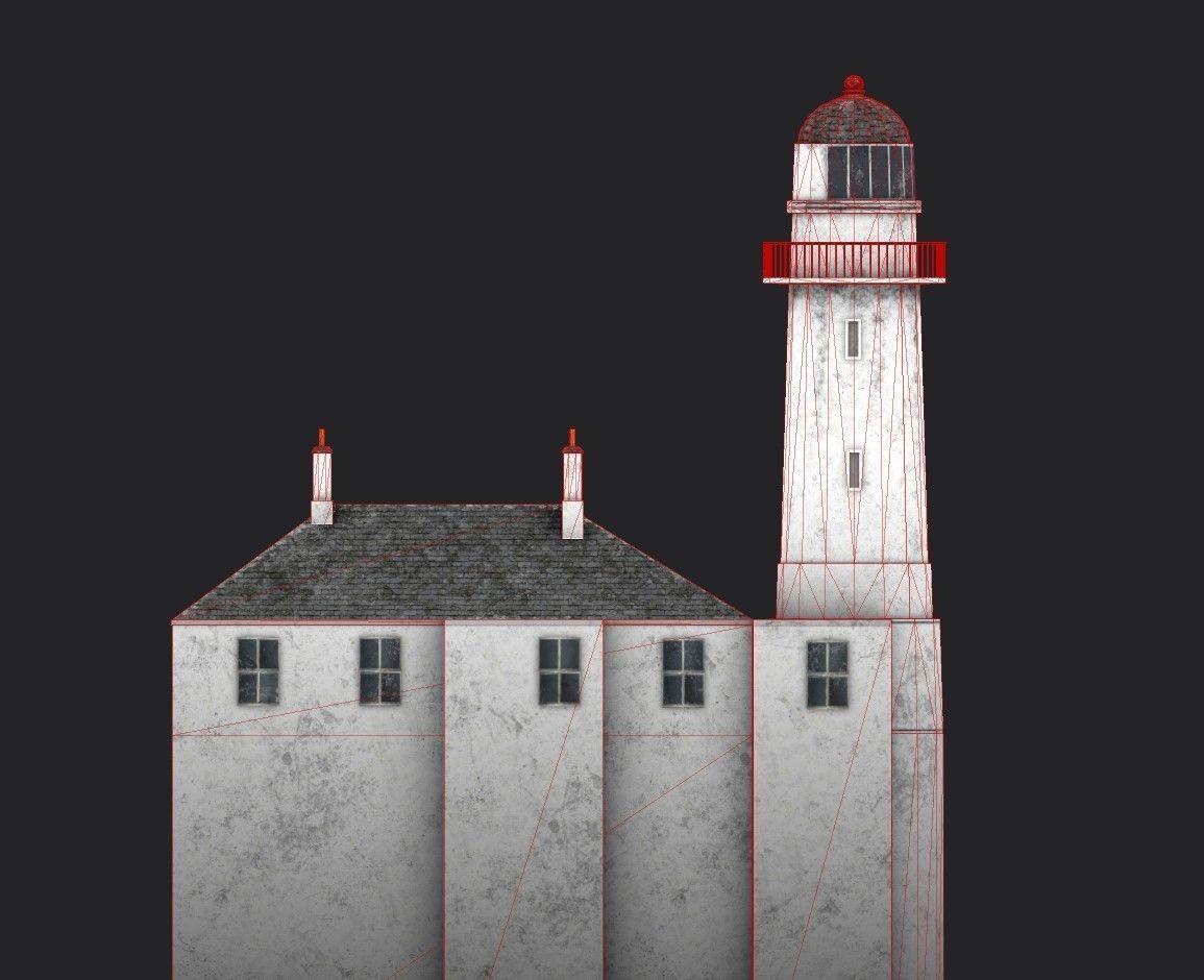 Toward Point Lighthouse Low-poly 3D model_10