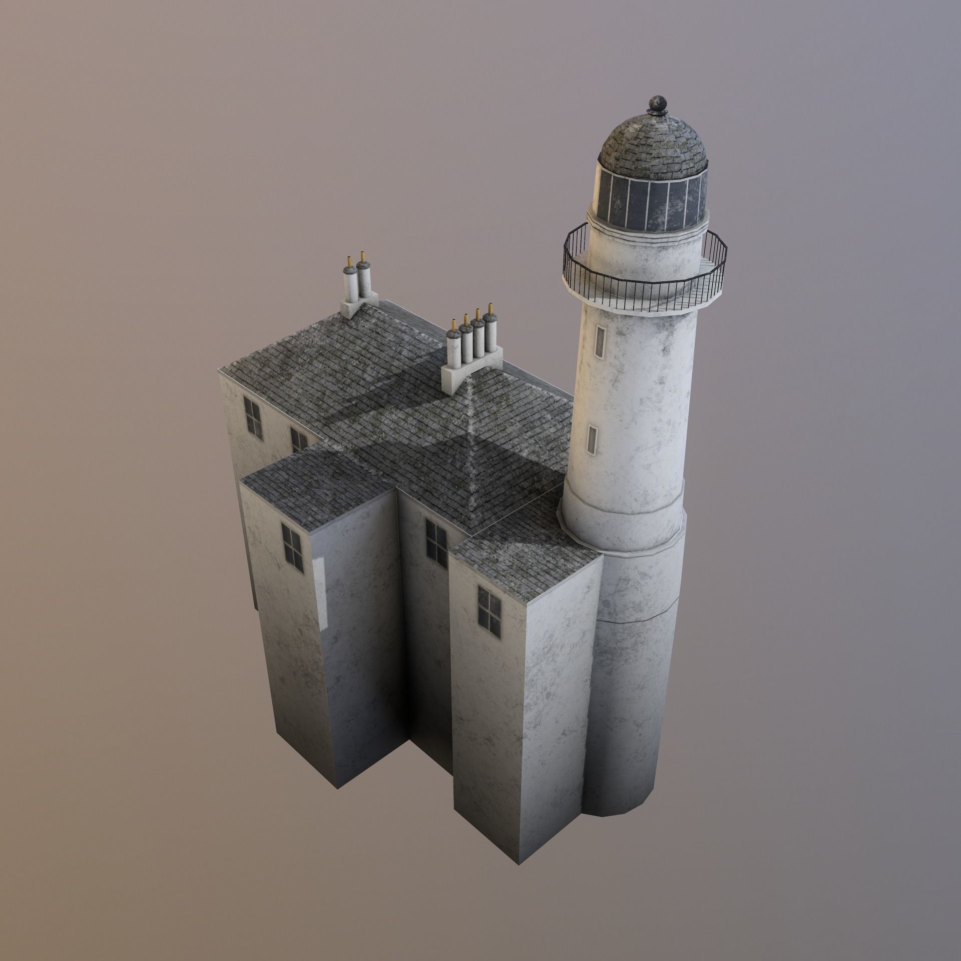 Toward Point Lighthouse Low-poly 3D model_3