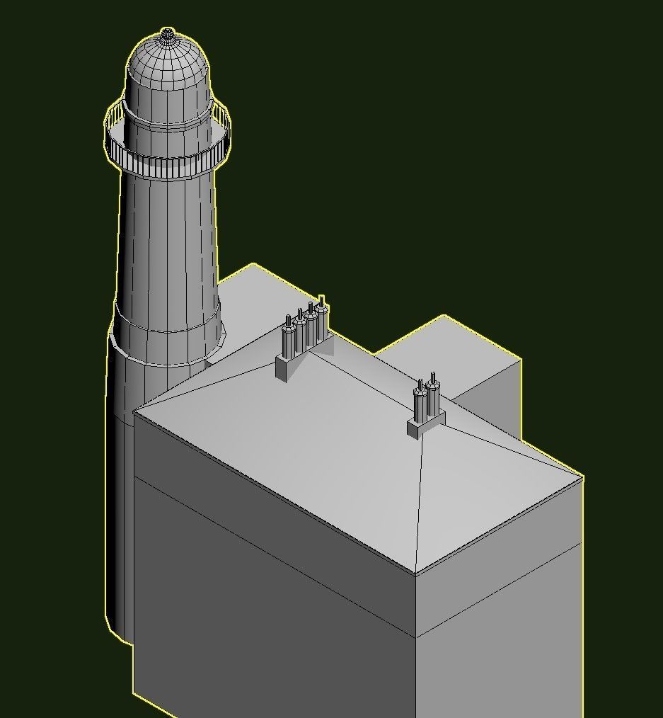 Toward Point Lighthouse Low-poly 3D model_29