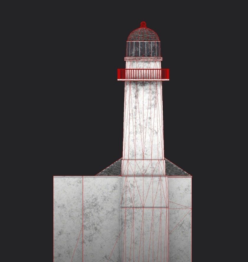 Toward Point Lighthouse Low-poly 3D model_6