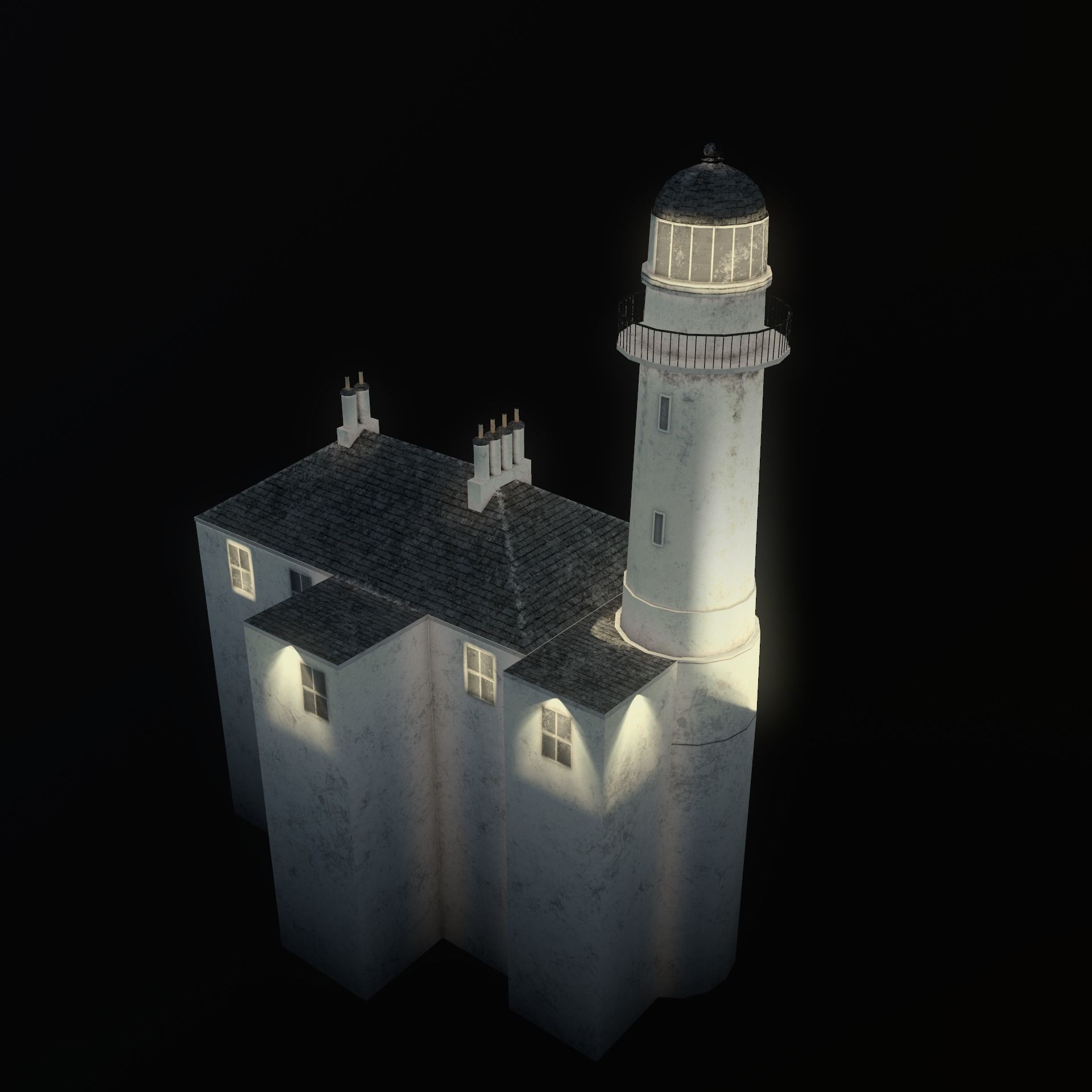 Toward Point Lighthouse Low-poly 3D model_4