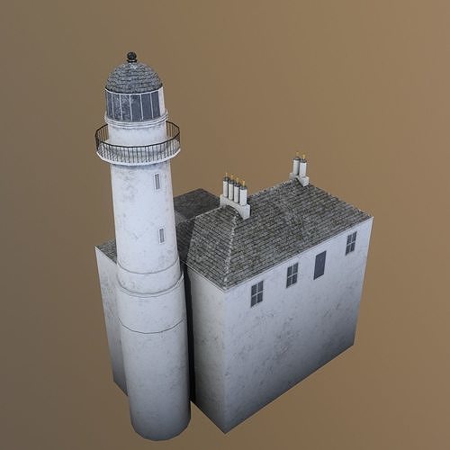 Toward Point Lighthouse Low-poly 3D model
