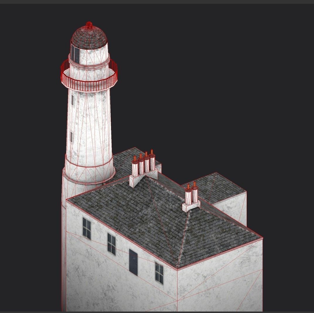 Toward Point Lighthouse Low-poly 3D model_11