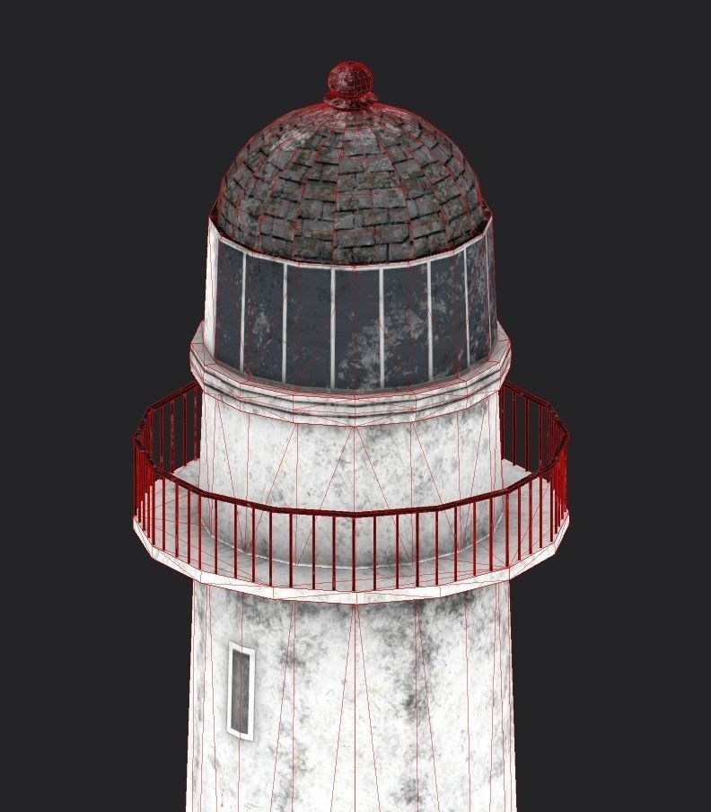 Toward Point Lighthouse Low-poly 3D model_14