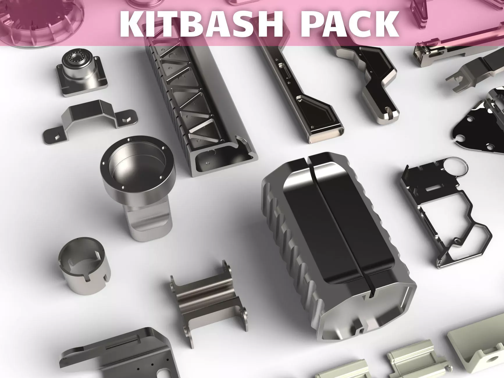 Kitbash library technical part pack 3D model