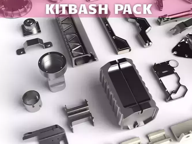 Kitbash library technical part pack 3D model