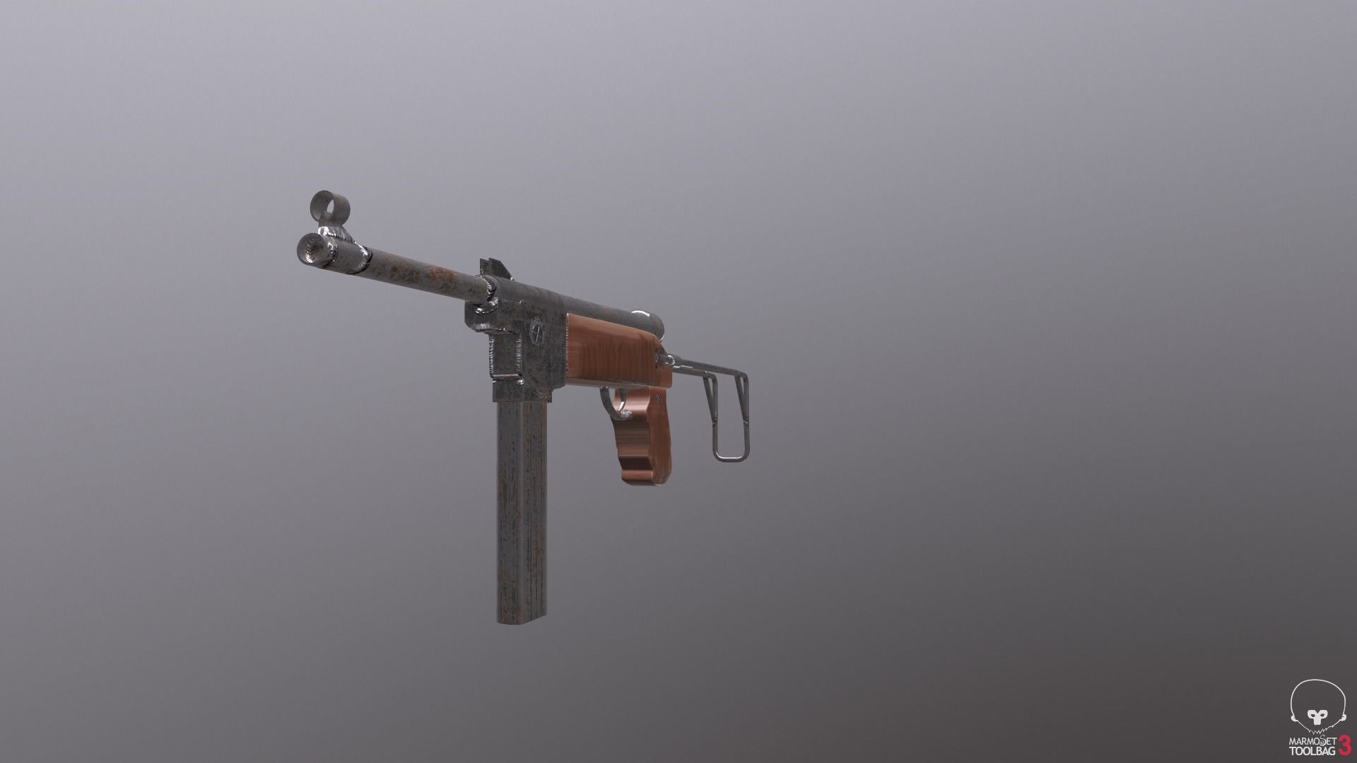 Game ready Old Military weapon M48 3D model Low-Poly Low-poly 3D model_5