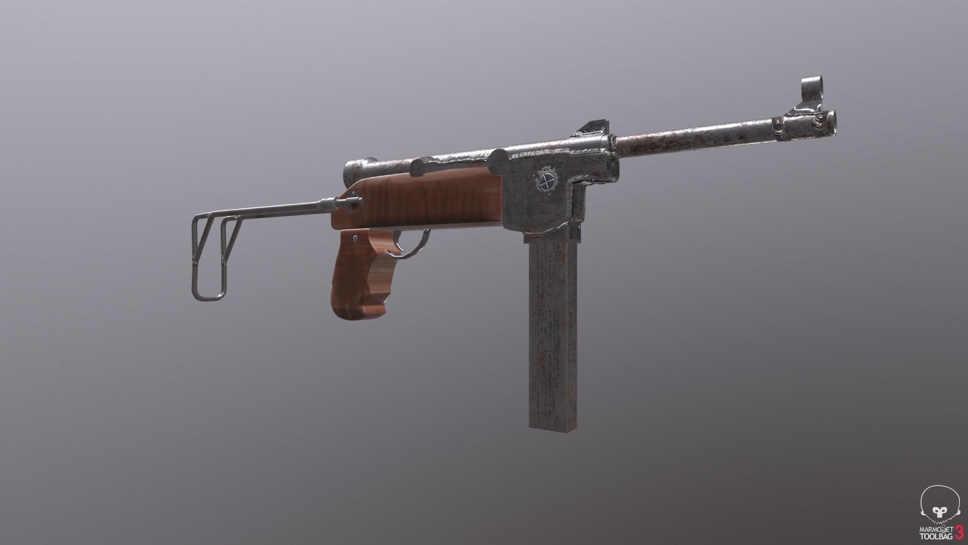 Game ready Old Military weapon M48 3D model Low-Poly Low-poly 3D model_4