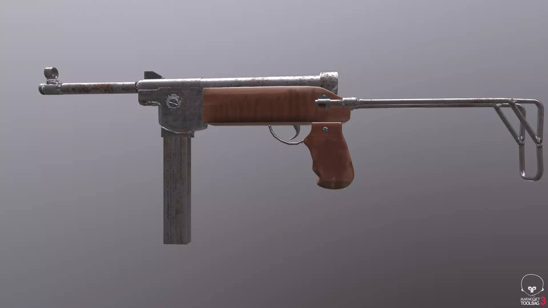 Game ready Old Military weapon M48 3D model Low-Poly Low-poly 3D model_0