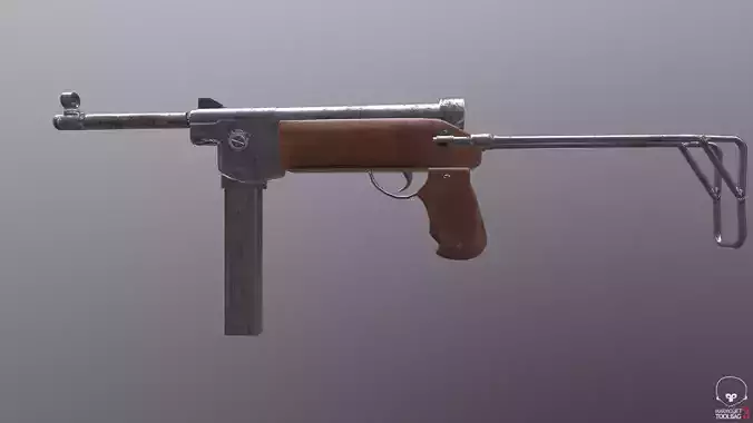 Game ready Old Military weapon M48 3D model Low-Poly