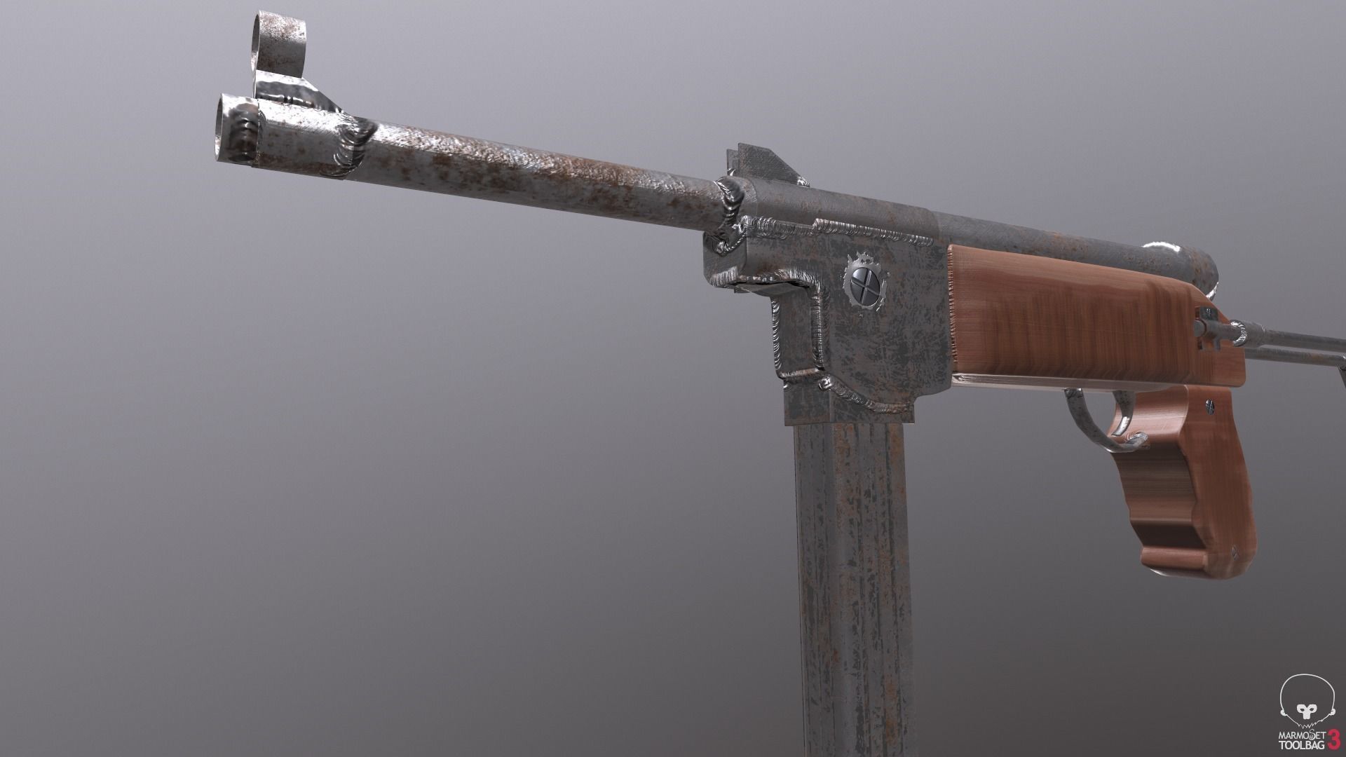 Game ready Old Military weapon M48 3D model Low-Poly Low-poly 3D model_6