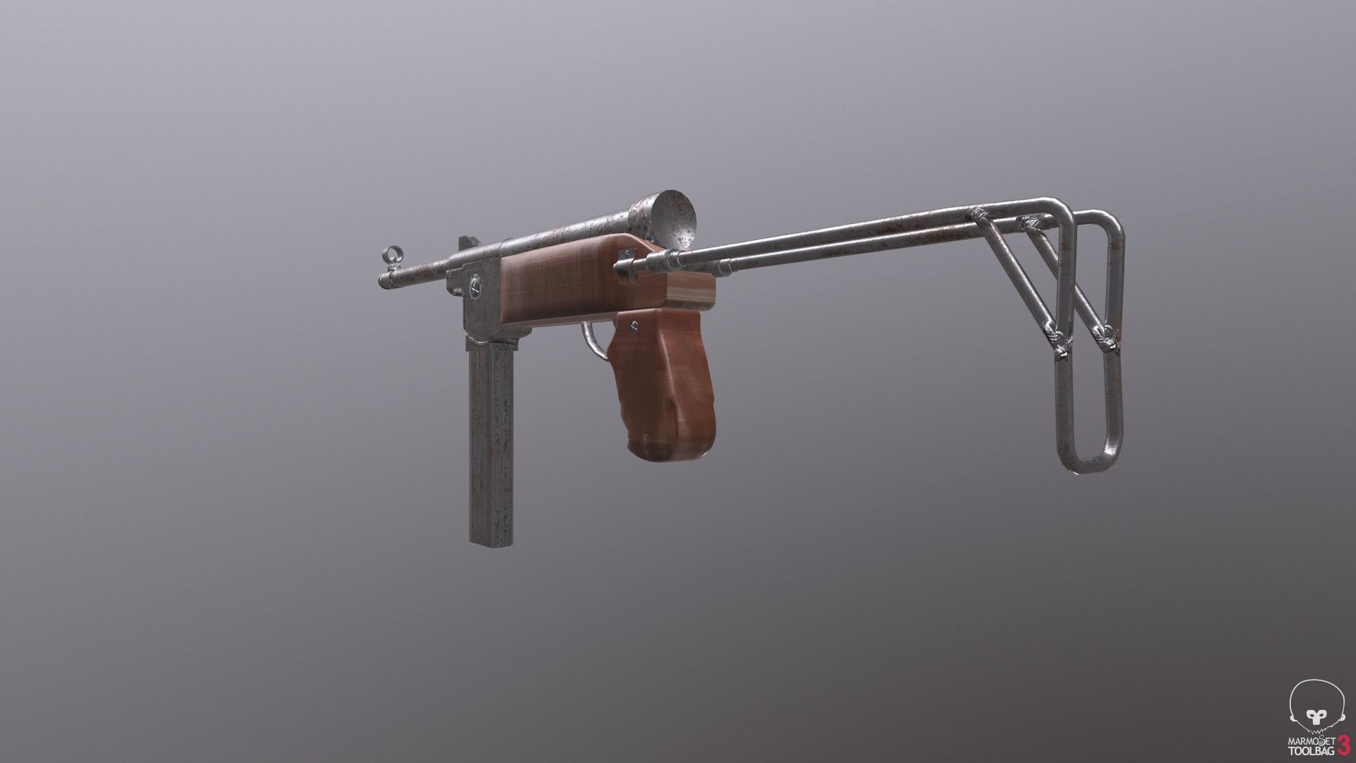 Game ready Old Military weapon M48 3D model Low-Poly Low-poly 3D model_2