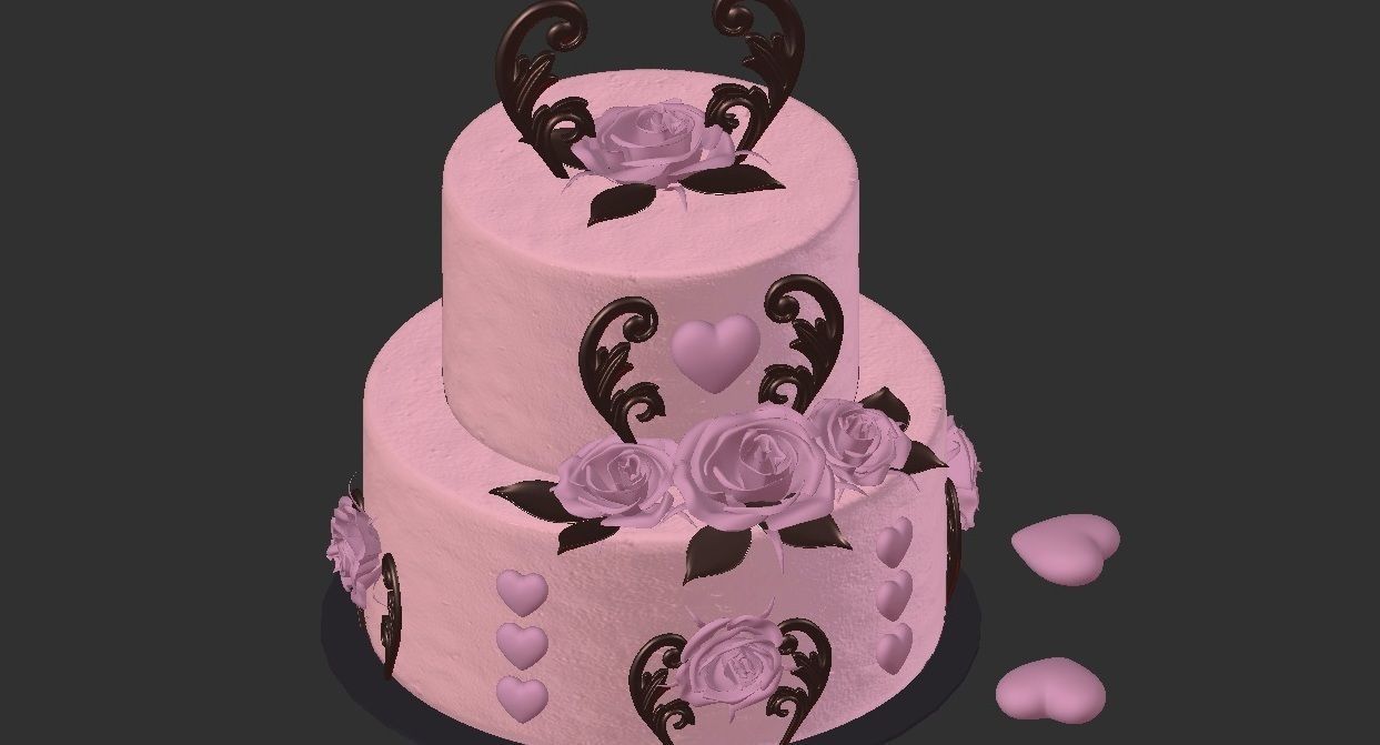 Valentine Cake  3D model_4