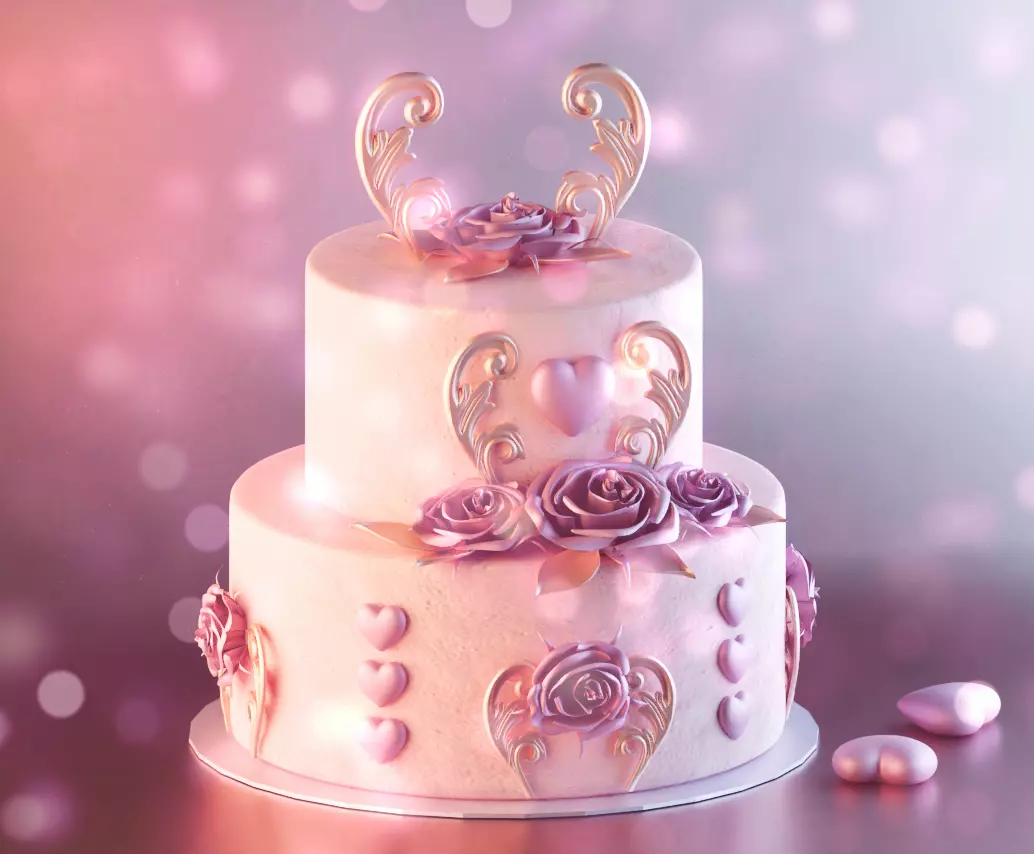 Valentine Cake  3D model_0