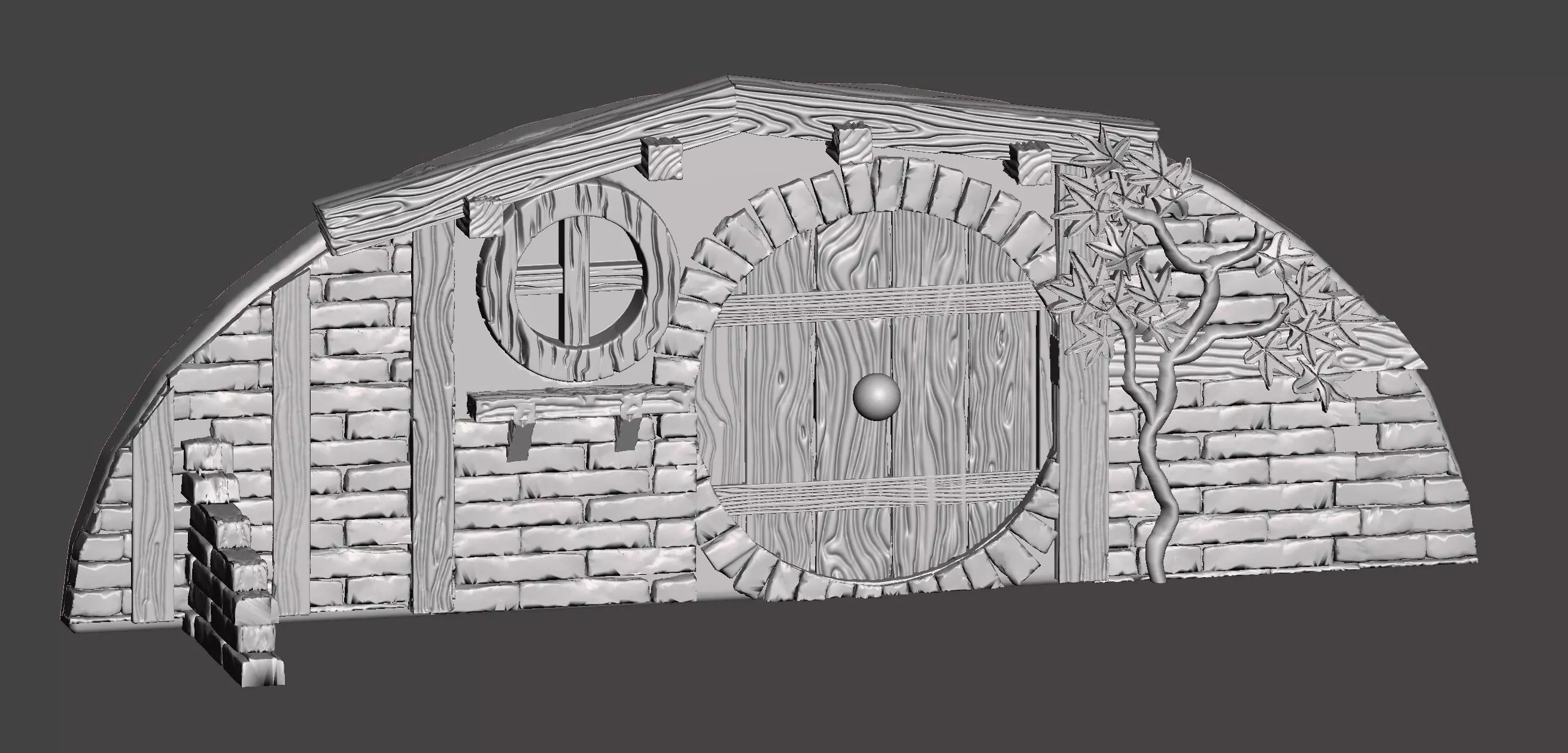 Hobbit House elements 3D print model_0