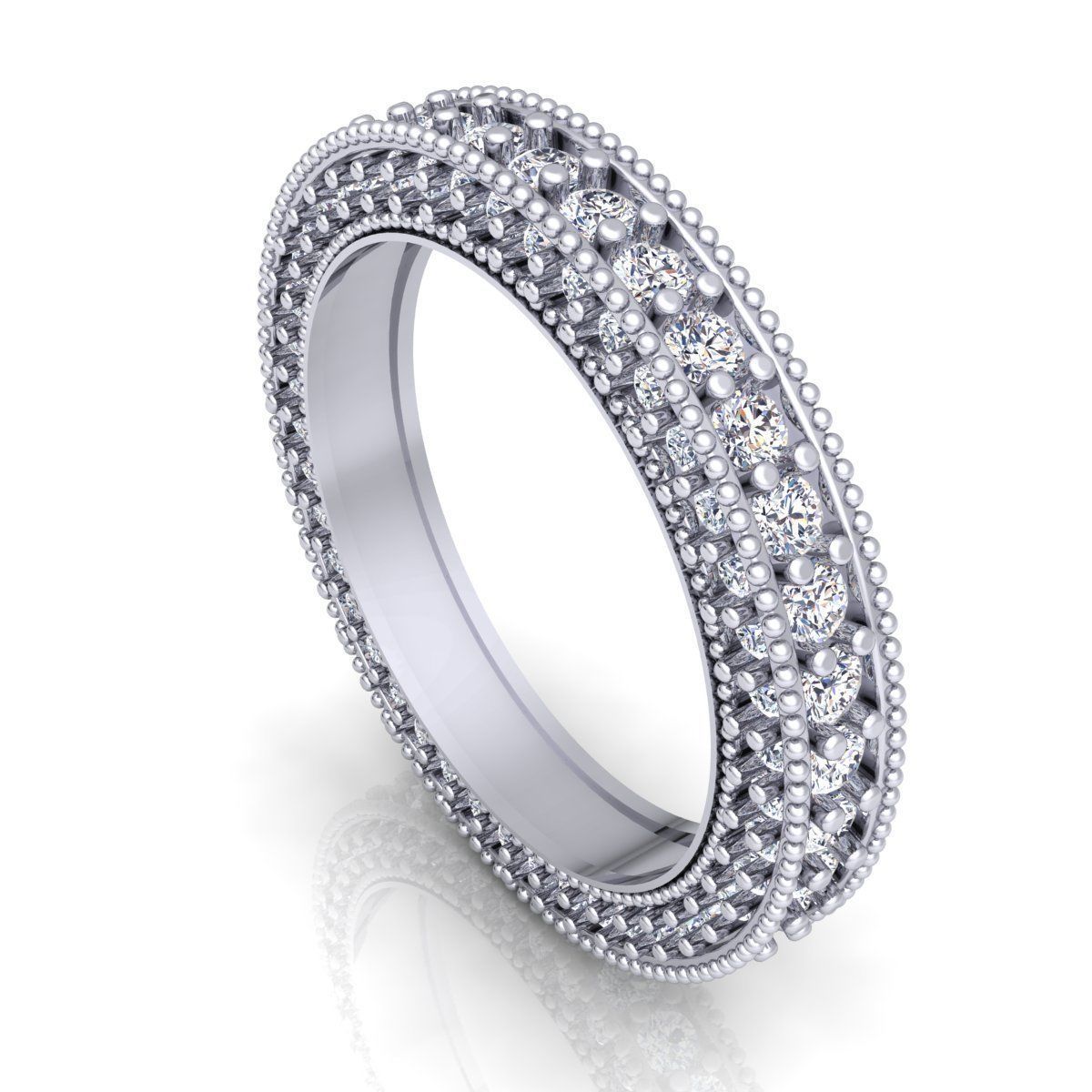 Fancy Diamond Ring 3D print model_8